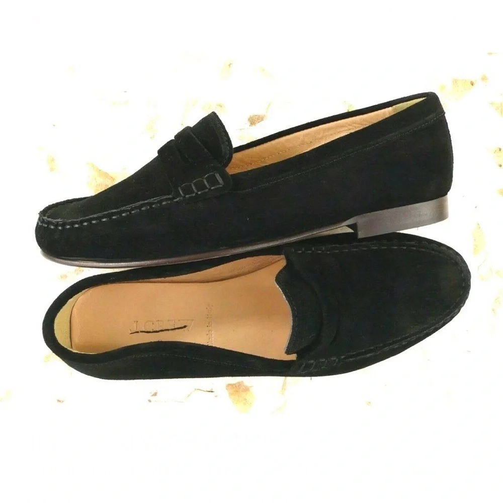 J. CREW James Suede Loafer, Black
